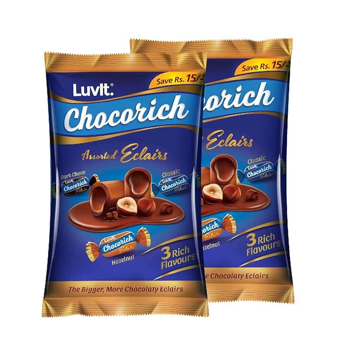 LuvIt Chocorich Assorted Eclairs Chocolate - Pack of 2