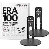 Sound Bass ERA100 Wall Mount Bracket, Low Profile, Black, Twin Pack, Compatible with Sonos ERA 100 Speaker, Complete with All Fixing Hardware