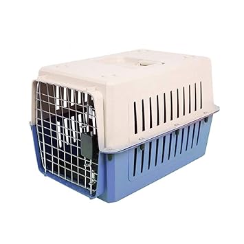 Urbancart Portable Outdoor Travel Pet Carrier Crate, with cage for Puppies, Cat (Blue) (Large) (60L*39B*40H cm)