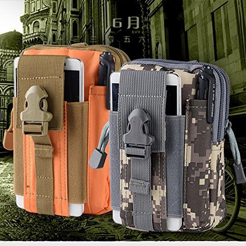 Men Outdoor Sport Bag Mini Tactical Waist Bag Women Backpack Molle Pouch Military Hunting Packet for Iphone 7 7 plus Samsung LG Xiaomi Huawei (Orange)