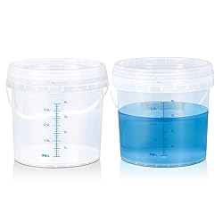 ASEVAT 1.3Gal 2Pack Clear Bucket Graduated Pail