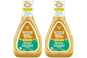 PTLIHU Vending 2 U Ken's Steak House Lite Honey Mustard Dressing, 16 Fl Oz, 2 Pack, Bundled With V2U Utensil Set