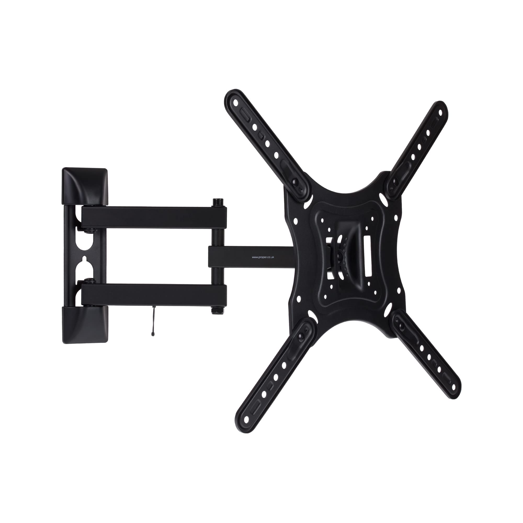ProperAV Heavy Duty Swing Arm TV Wall Bracket 23" 24" 28" 32" 37" 40" 42" 43" 46" 50" 55" Tilt 20° VESA 400x400 Black — image 1