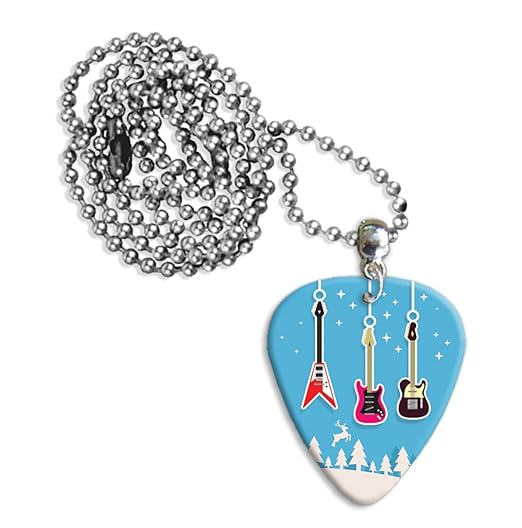 Gitarre Weihnachtskugeln Weihnachtsschmuck Gitarre Plektrum Kette Halskette (C16)