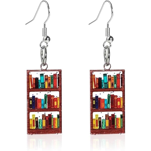 Acrylic Vintage Book Earrings For Women - Cute Teacher/Student Dangle Earrings, Hypoallergenic Gift - View #6