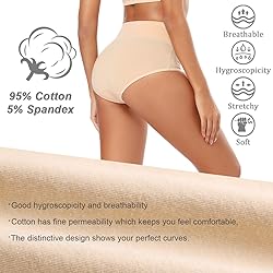 Molasus Women's Soft Cotton Underwear Briefs High