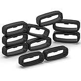 FanTEK 10pcs Watch Strap Holder Loop, Silicone Watch Band Keeper Retainer Fastener Ring Parts for Smart Watch Band Wristband Replacement