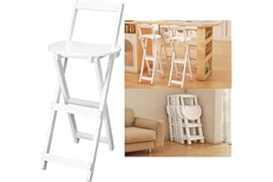 Nisorpa 24'' 1Pack Folding Bar Stool with Back, 300lbs Capacity Portable Tall Foldable Chair with Backrest and Footrest for O