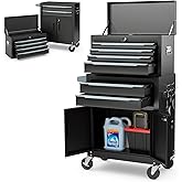 ERGOMASTER Large Rolling Tool-Chest with 6 Drawers Heavy Duty Tool-Cabinet on Wheels Lockable and Lock System for Garage Work