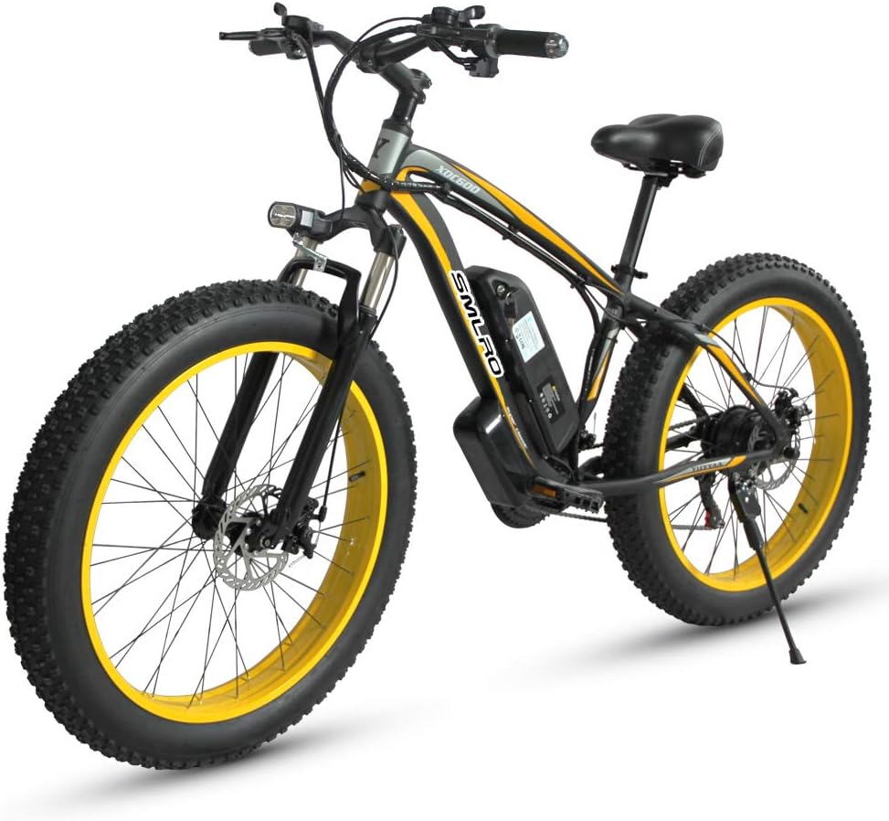 XXCY 1000W Electric Bike Mens Mountain Ebike 21 Speeds 26 inch Fat Tire Road Bicycle Beach/Snow Bike with Hydraulic Disc Brakes and Suspension Fork