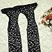 FANCAME Women's Sexy Thigh High Fishnet Stockings Crotchless Pantyhose with Sparkle Rhinestone (Regular, Black)
