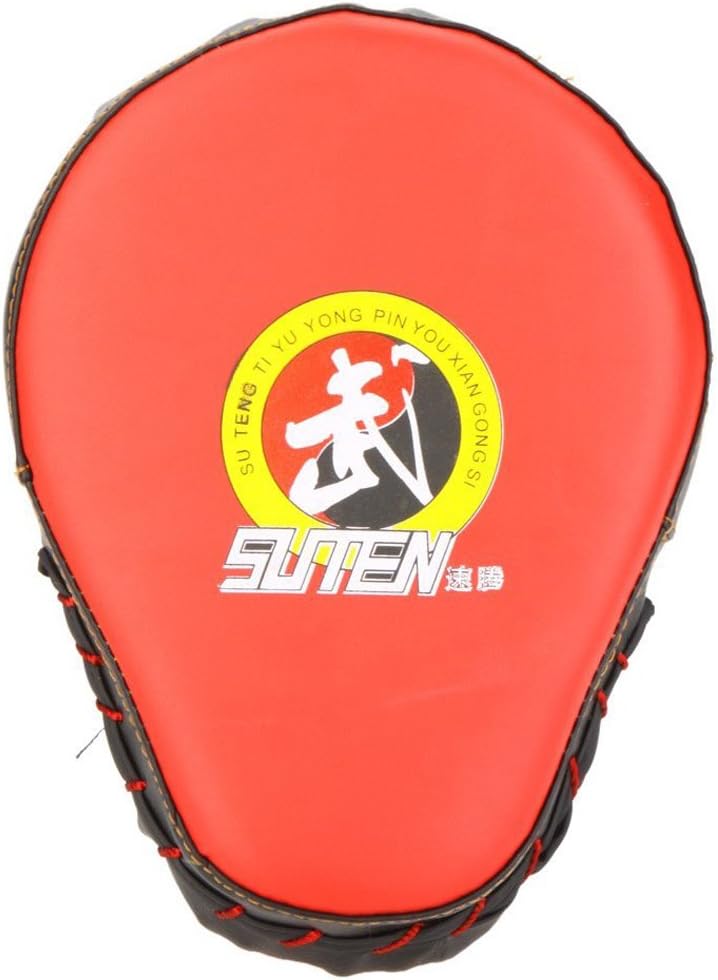 SUTEN PU Boxing Mitt Training Target Focus Punch Pad Glove Sanda Kick MMA Taekwondo Red