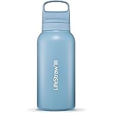 LifeStraw Go Series – Insulated Stainless Steel Water Filter Bottle for Travel and Everyday use removes Bacteria, parasites a