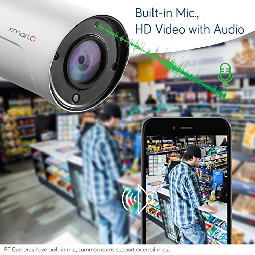 [Pan Tilt & Expandable] xmartO Hybrid Wireless Security Camera System with 8CH NVR, 2Pcs Wireless PT Cameras (Built-in Audio), 2Pcs Fixed-Angle WiFi Bullet Cameras (Audio Compatible), No HDD - Thumbnail 7