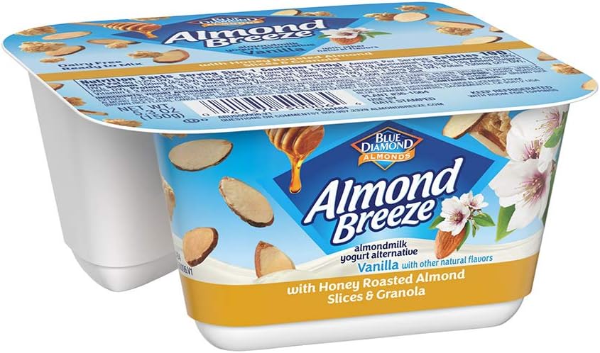 Almond Breeze Vanilla Yogurt Alternative with Honey Roasted Flavored Almonds and Granola, 5.3 oz