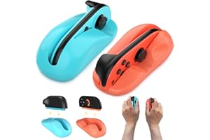 uniro Game Mouse for Nintendo Switch 2 Joy-Con Controller, for Drag x Drive Gaming, Comfort Ergonomic Anti-Slip Hand Grips Kit Accessories for New Gen Switch 2 2025 7.9Inch, 2 Pack (Blue Orange)