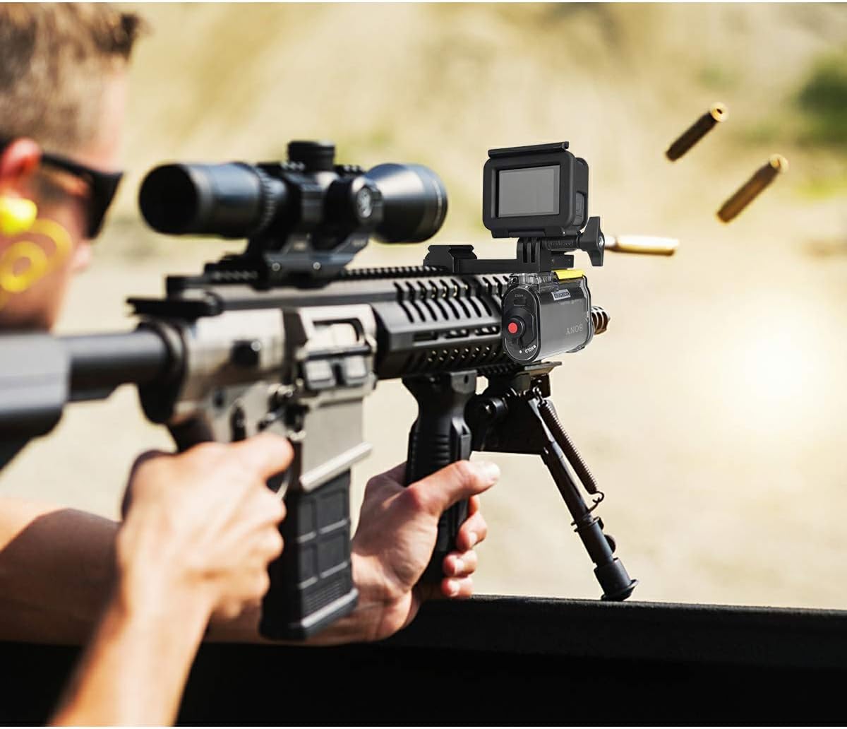 Action Camera Gun Mount, Picatinny Rail Adapter Compatible for Gopro