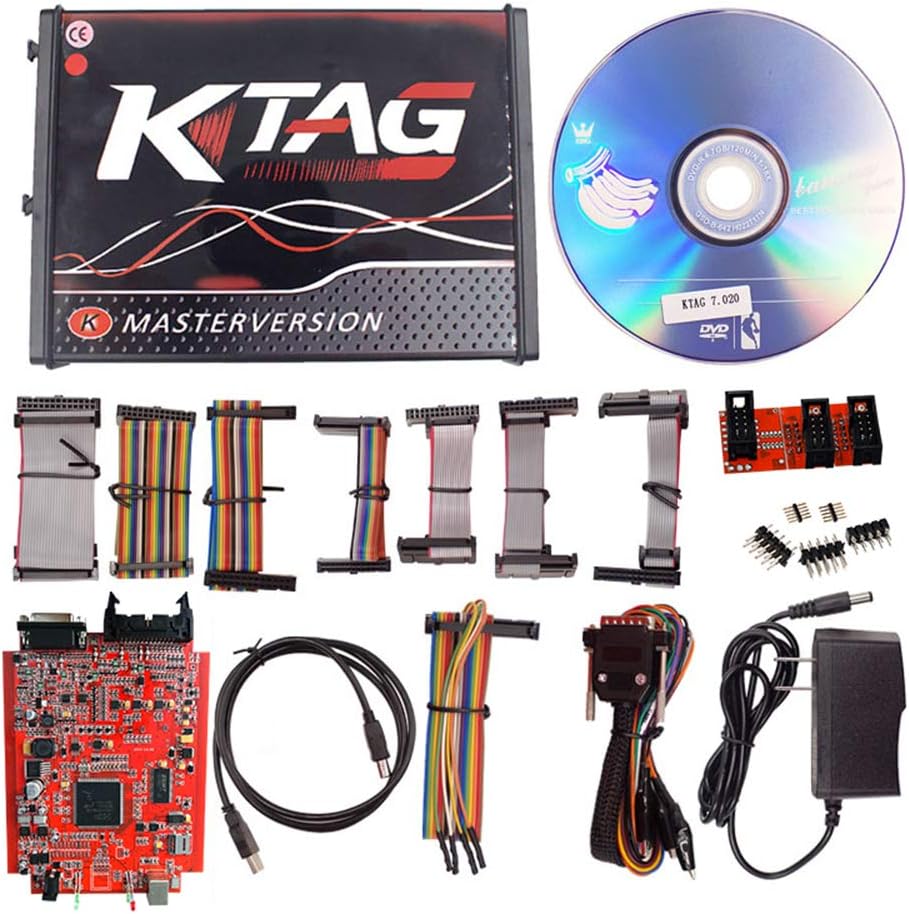 Rlsmoto KTAG V7.020 ECU Programming Tool Unlimited Token Car Diagnostic Tool with Red PCB