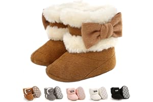 Ohwawadi Infant Baby Boots Boys Girls Cozy Fleece Slippers Snow Boots Winter Baby Girl Shoes Warm Baby Crib Footwear for Newborn Toddlers