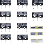 DKARDU 10 pcs D2FC-F-7N Micro Switch Module D2FC-F-7N(20M) with Mouse Button Post Repair Metal Sticker for Apple Razer Logitech Mouse