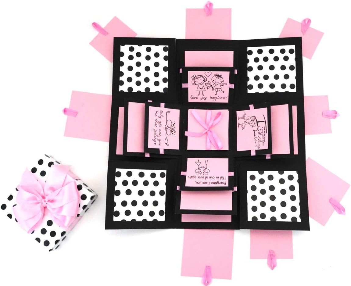 Crack of Dawn Crafts 3 Layered Happy Explosion Box Polka Party (Love)