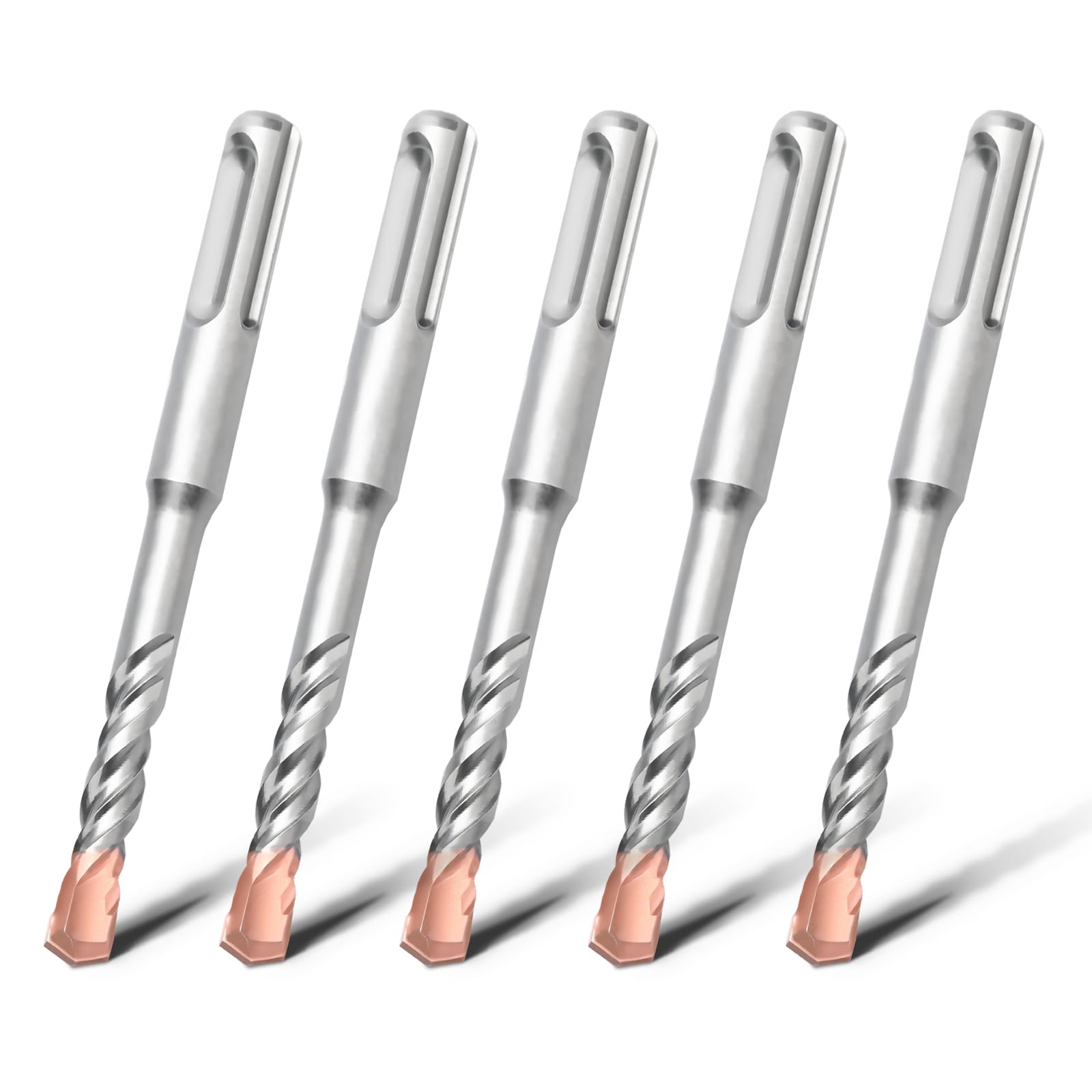 HSAWBIT 5 PACK OF - 6mm x 110mm LONG SDS MASONRY DRILL BIT, TUNGSTEN CARBIDE TIP SDS PLUS SHANK, FOR WALL STONE CONCRETE BRICK