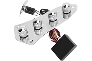 Keenso Prewired Control Plate Guitar Preamp Control Board 3 Band EQ Active Passive Switchable with Metal Knobs for Jazz Bass 