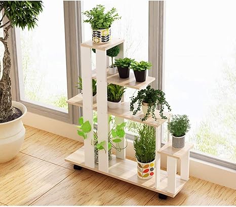 Amazon Wem 家庭用植物棚 フラワースタンド 多層屋内ラック 屋内バルコニー 多層床棚 三次元 ライトイエロー Diy 工具 ガーデン