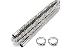 RAINYANUNITE Parking Air Heater Exhaust Pipe,Car Exhaust Pipe Silencer Muffler Stainless Steel Exhaust Pipe Parking Air Heater Fuel Tank Diesel Gas Vent Hose (300cm/2.5cm Exhaust Pipe)