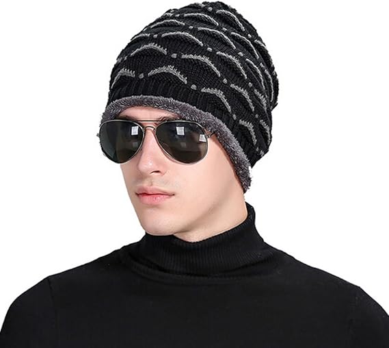 Amazon Little椅子メンズレディースニット冬イヤーフラップビーニー帽子スカルスキーキャップ カラー ブラック ニット 通販