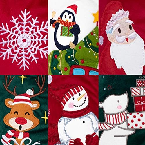 BHD BEAUTY 2020 New Luxury Velvet Lovely Embroidery Pattern Set of 4 Christmas Stockings for Family Classic Fireplace Decorations Hanging Ornament for Xmas Holiday Party 21 inches 3 BHD BEAUTY 2020 New Luxury Velvet Lovely Embroidery Pattern Set of 4 Christmas Stockings for Family Classic Fireplace Decorations Hanging Ornament for Xmas Holiday Party 21 inches