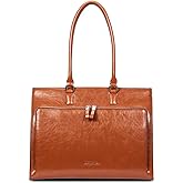 BOSTANTEN Leather Briefcase for Women Vintage 15.6 inch Laptop Bag for Women Business Tote Shoulder Handbag