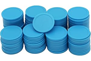 HAKITAROOM 35MM/1.37-inch Box of 120 Counting Coins for Poker Chips and Game Coins (DeepskyBlue, 35MM/1.37-inch)