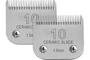 ZZYZSFUS Detachable Pet Dog Clipper Blades, Compatible with Size-10 (1.5mm), Most Oster A5, KM Series Clippers,Made of Stainless Steel Blade 2Pack
