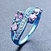 Bamos Jewelry Lab Purple Stone Cubic Zirconia Engagement Promise Party Blue Gold Plated Womens Ring Size 5-11