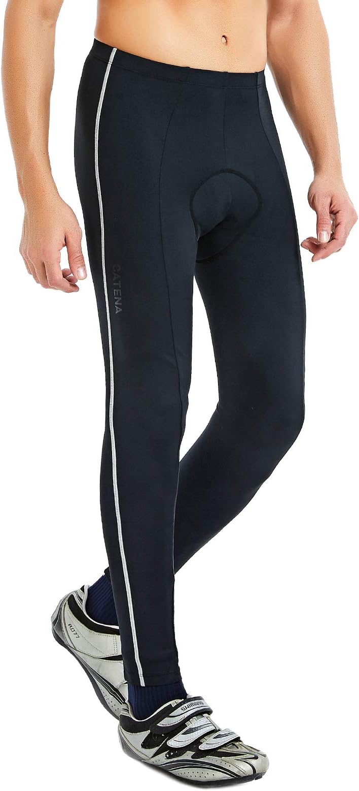 Men's Cycling Tights 3D Padded Bike Pants Compression Breathable Bicycle Trousers with Pocket
