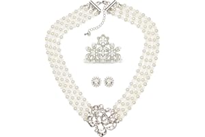 Utopiat Holly Mini 3 Piece Pearl Jewelry Costume Set Girls Inspired By Audrey Style