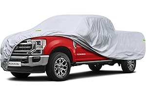 KouKou Truck Cover Waterproof All Weather, 6 Layers Full Pickup Cover for SuperCrew Crew Bed Nissan Titan,Toyota Tundra,Ford F250,F350, Ram 2500,3500 ect.(243-250 inches)