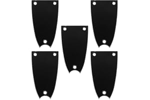 SWETRACE 5pcs Black Metal Guitar Truss Rod Cover Plate Bell Shape 3-hole Neck Backplate for Electric Guitar