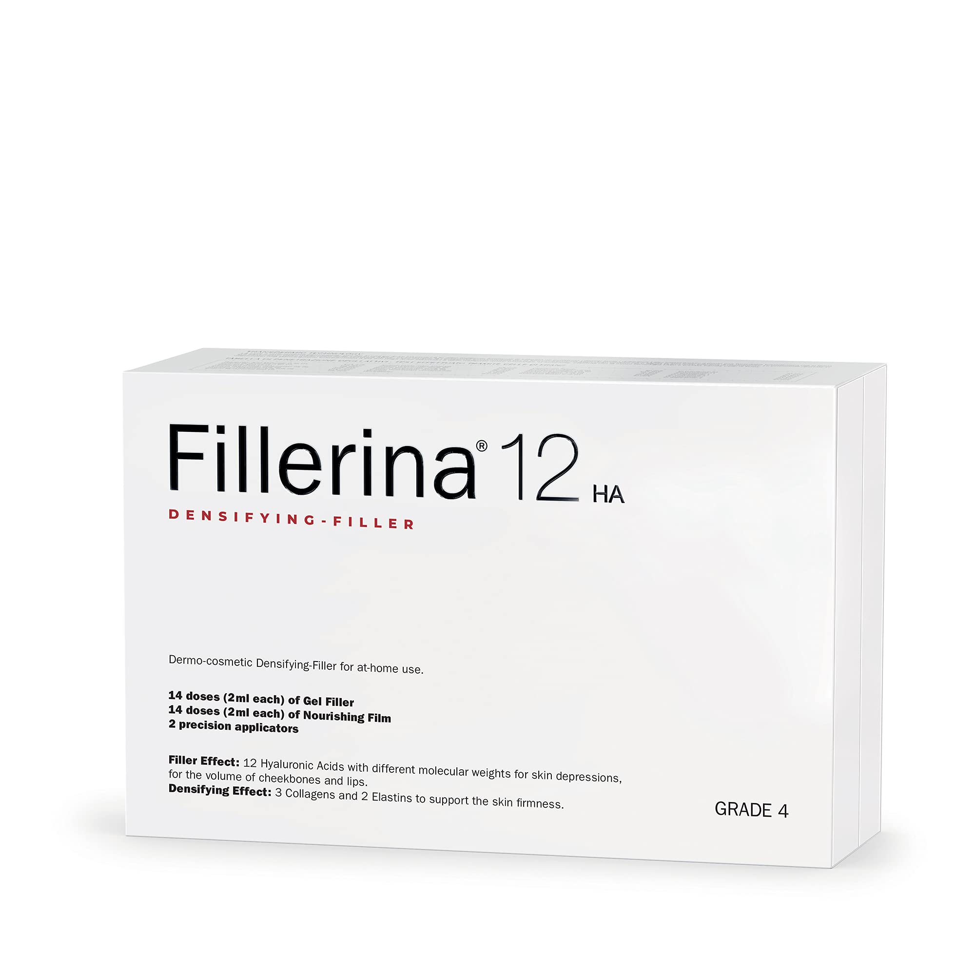 Fillerina 12 Densifying-Filler – Intensive Anti-Aging Treatment Grade 4 (2x30ml) | Restores Volume, Reduces Wrinkles & Skin Laxity | Hyaluronic Acid, Collagen & Elastin | For Advanced Signs of Aging