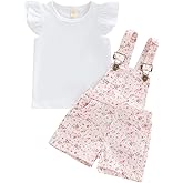 Kids Baby Girl Summer Clothes T-Shirt Tops Suspender Overalls Shorts Toddler Infant Outfit