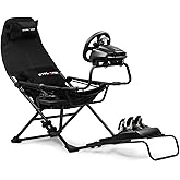 GTPLAYER Sim Racing Cockpit Foldable &amp; Adjustable for High Performance Sim Racing Compact &amp; Flexible Supports All Steering Wheels &amp; Pedals for PC Wheel and Pedals Not Included(Black)