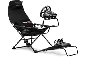 GTPLAYER Sim Racing Cockpit Foldable & Adjustable for High Performance Sim Racing Compact & Flexible Supports All Steering Wheels & Pedals for PC Wheel and Pedals Not Included(Black)