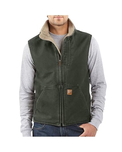 sherpa lined mock neck vest