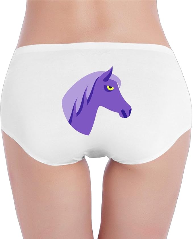ZDTSQWY Purple Horse Head Women's Brief Underwear Low Waist