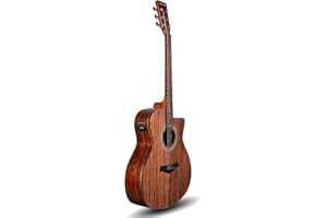 Kadence Acoustica Series Acoustic Electric Guitar - Wooden Acoustic Guitars (Zebra Wood) - Electric Acoustic Guitar with Pickup, Inbuilt Tuner and Bag - Guitar Acoustic for Beginner & Professionals