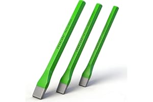 3-Piece Heavy Duty Cold Chisel Set, 3/8-Inch, 1/2-Inch, 5/8-Inch Premium Metal Chisels, Heavy Duty Carbon Steel Chisel Set fo