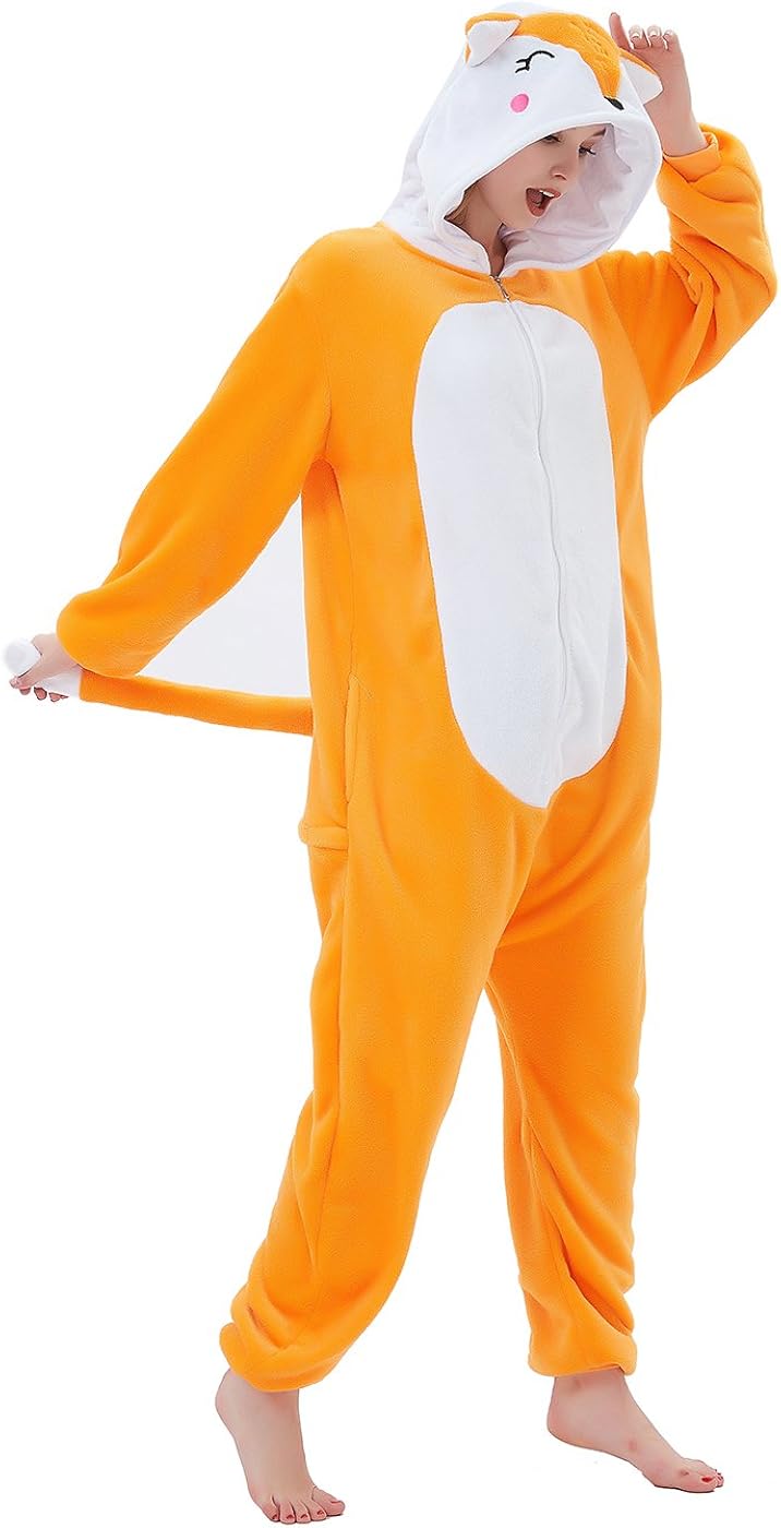 Amazon Com Abenca Women Fox Onesie Pajama Costume Adult Animal Halloween Christmas Cosplay Onepiece Clothing