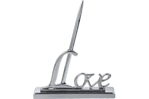 Beaupretty Wedding Pen and Silver Plated Holder Set for Guest Book Signing Engagement and Special Occasions