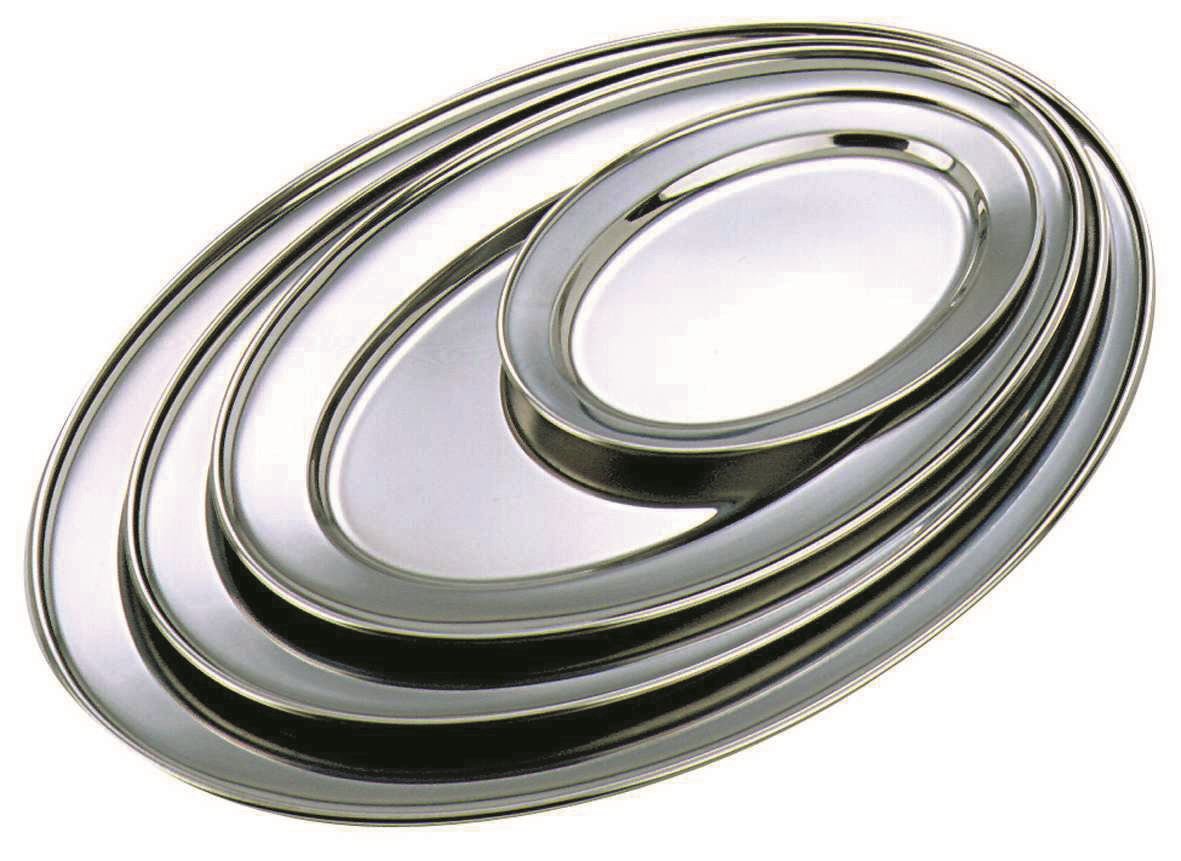 Genware NEV-1864 Oval Flat, Stainless Steel, 22"